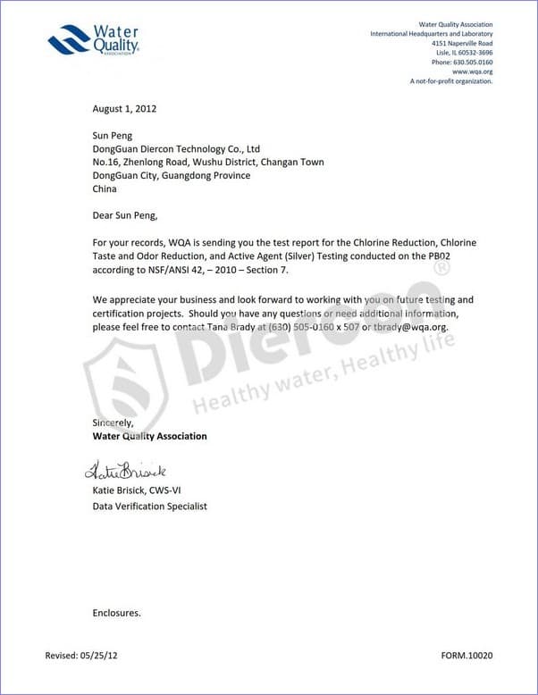 PB Series Chlorine Removal Analysis