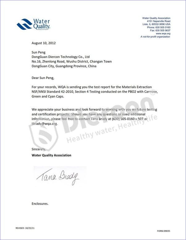 PB02 Sanitary Safety Immersion Test