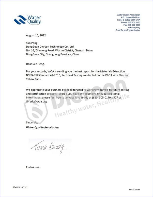 PB03 Sanitary Safety Immersion Test